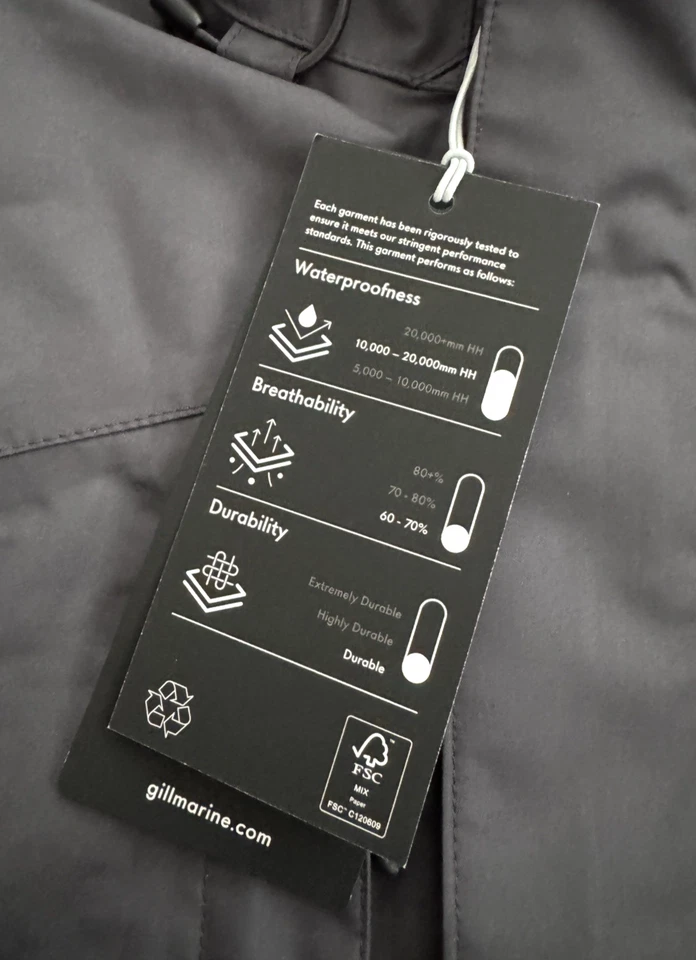 Gill Marine Fishing Aspect Jacket NWT Men's S Small Shadow Gray FG301J Full-Zip - Image 4 of 4