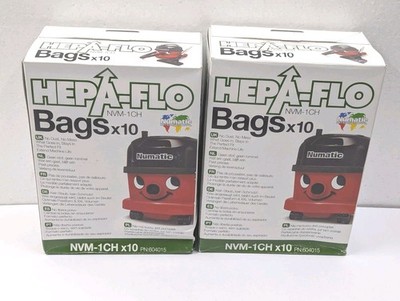 2x Pack of 10 (20 Total) Numatic NVM-1CH HepaFlo Disposable Filter Bags