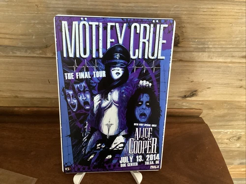 Motley Crue  Alice Cooper Tulsa 2014 Repro Tin Metal sign 8"X12" Man-Cave Décor