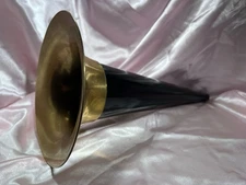 14 Inch Black & Brass Cylinder Phonograph Horn Edison / Columbia Standard Home