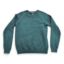 Lands' End Boys Large Teal Cotton V-Neck Sweater