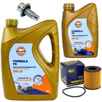 MotoröL Filter Set Gulf Formula FS 5W-30 6 Liter + Schraube FüR Ford Kuga II 2.0