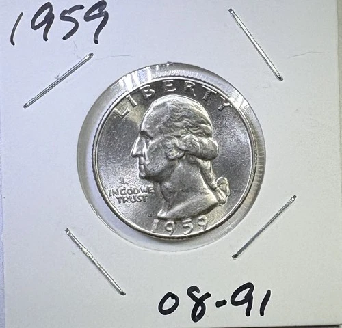 1959 25c SILVER Washington Quarter UNCIRCULATED (08-91)
