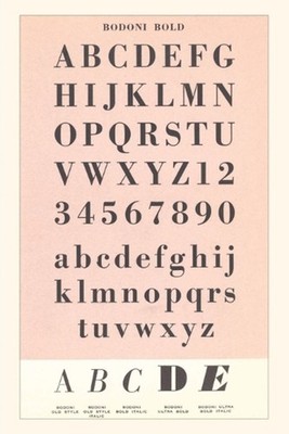 Vintage Journal Font Sample Chart, Bodoni Bold by Found Image Press (English) Pa