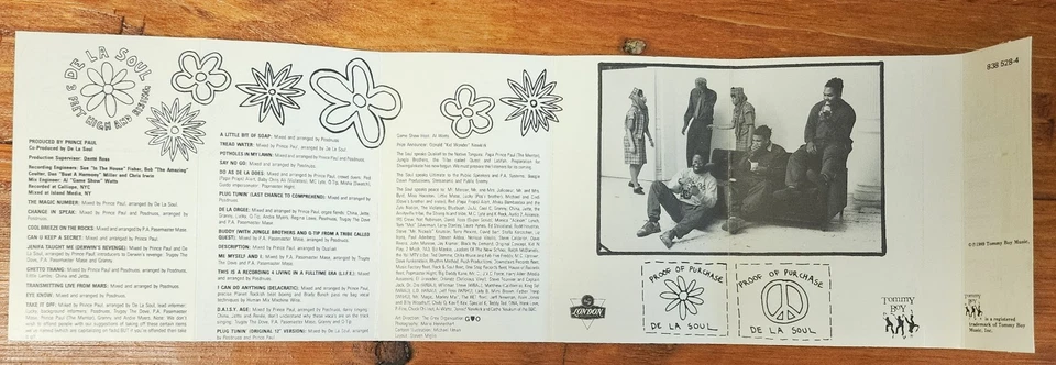 De La Soul 3 Feet High And Rising 1989 Tommy Boy Canada Import - Image 2 of 3