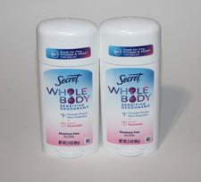 LOT 2 SECRET WHOLE BODY ROSEWATER SENSITIVE DEODORANT DRY SOLID 2.4 OZ