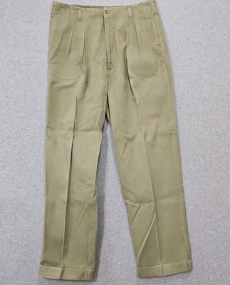 Vtg Britches Great Outdoors  Pleated Chino Pants Beige Cuffed Sz 38x32