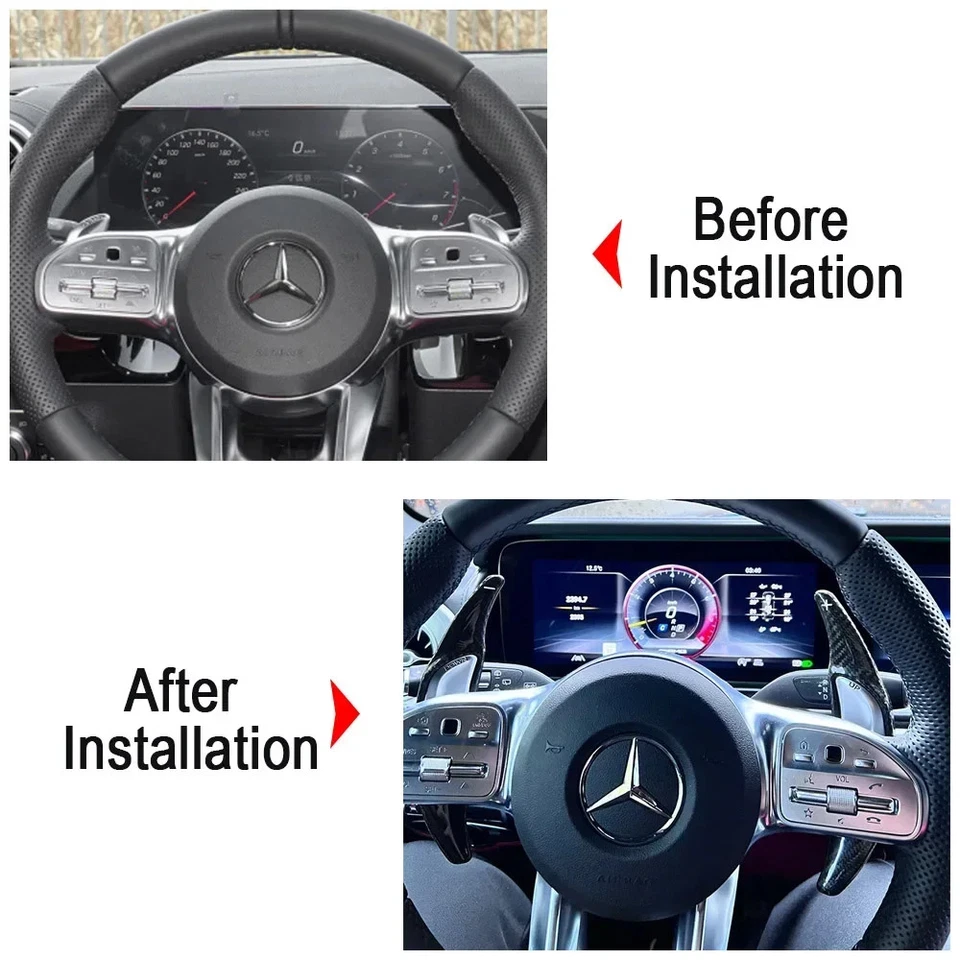 Extensión de palancas de cambio de volante para Mercedes Benz AMG A45 CLA45 GLA45 Foto 3 de 4