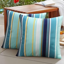 Pack of 2 Outdoor Waterproof Throw Pillow Covers Light Blue Pillow Covers Dec...