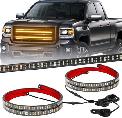 2 Pack XRIDONSEN 24 inch Amber Truck Grill Emergency Lights Amber 29 Modes New