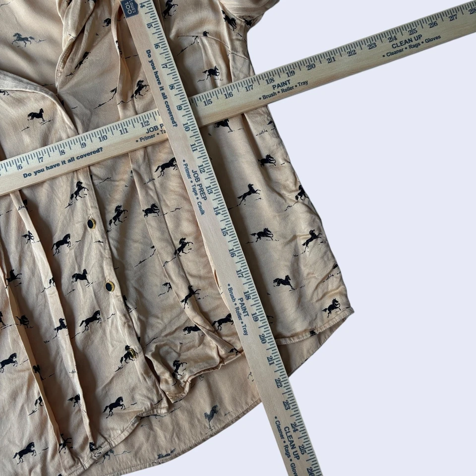 Blusa TOPSHOP 6 Tostada Negra Estampado Caballo Manga Larga Foto 4 de 4