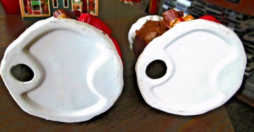 Set of 2 Snowman Candle Holder (Votive Stick) Red Ceramic Christmas Decor - Picture 9 of 9