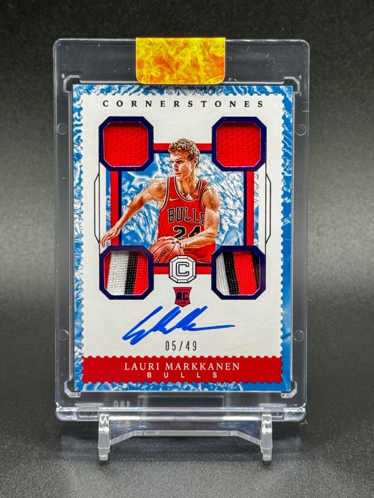 Lauri Markkanen 2017-18 Cornerstones Quartz Quad Patch Auto RC /49 SSP
