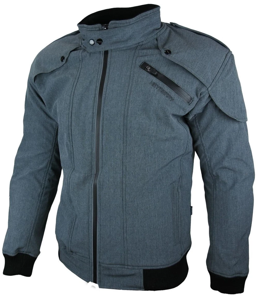 Heyberry Soft Shell Motorradjacke Textil Grau meliert Gr. XXL