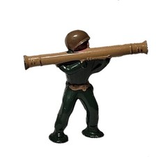 Barclay B261 B261b Podfoot Toy Soldier with Bazooka Green Vintage Dimestore
