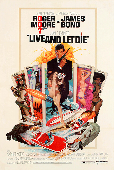 James Bond 007 Live and Let Die Vintage Action/Crime Movie Poster