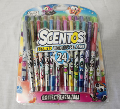 Scentos Metallic Scented Gel Pens 24-Pack   Back to School   Kids Art Set