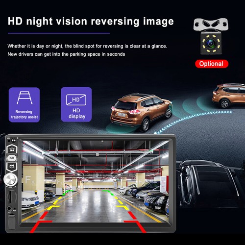 7"Car Radio For Apple Carplay Android Single 1Din Touch Screen Stereo Bluetooth - Imagen 9 de 18