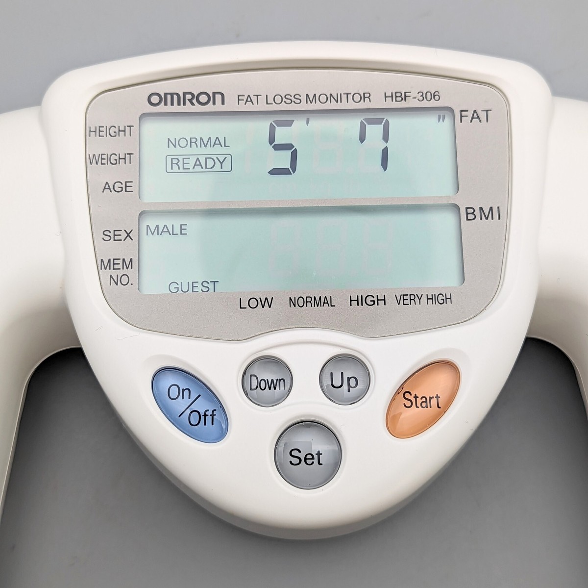 Omron Fat Loss Monitor HBF-306 Tracker BMI Weight White