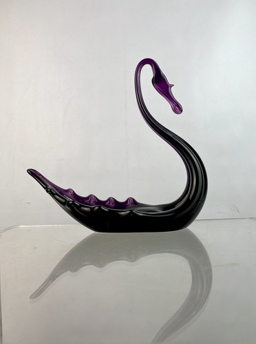 Whitefriars AMETHYST SWAN 8” Purple Figure Vintage Mid Century Studio Art Glass - Picture 4 of 17
