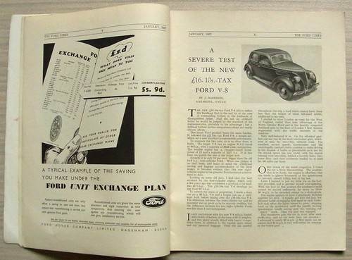 The FORD TIMES MAGAZINE Jan 1937 Vol 14 No 1 New ?16.10s Tax Ford V8 Tested - Picture 3 of 4