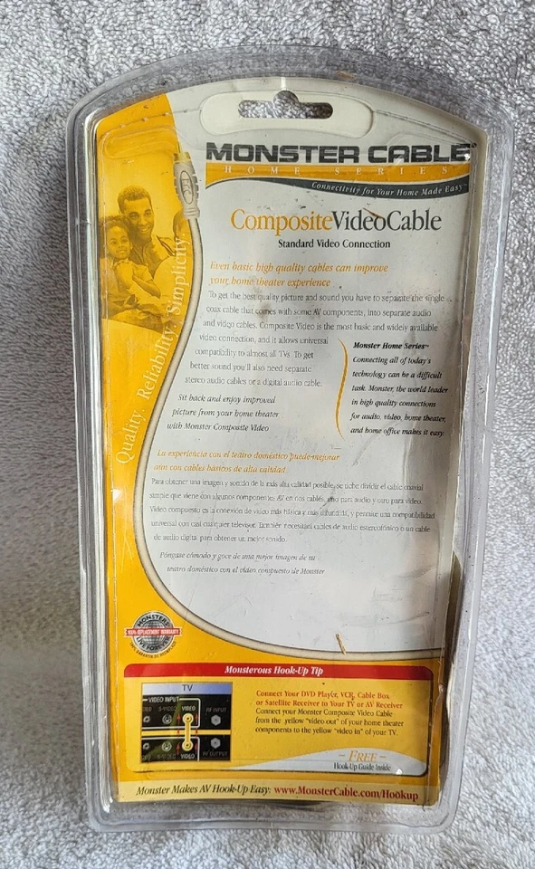 Monster Cable • Composite Video Cable • Home Series • 8ft • Brand New In Box! - Image 2 of 4