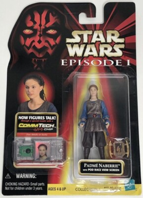 Star Wars PADME Action Figure Pod Race View Screen Ep. 1 CommTech Chip MOC