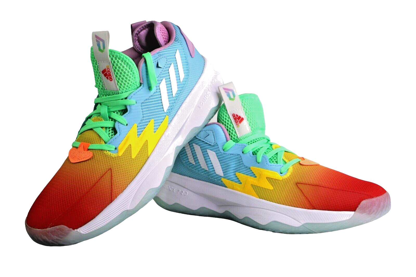 Size 11 UNRELEASED Adidas Dame 8 Multicolor Rainbow Basketball Shoes