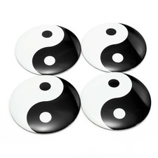 4pc 56.5mm 2.22 Wheel Center Cap Sticker Decal Yin Yang Embed