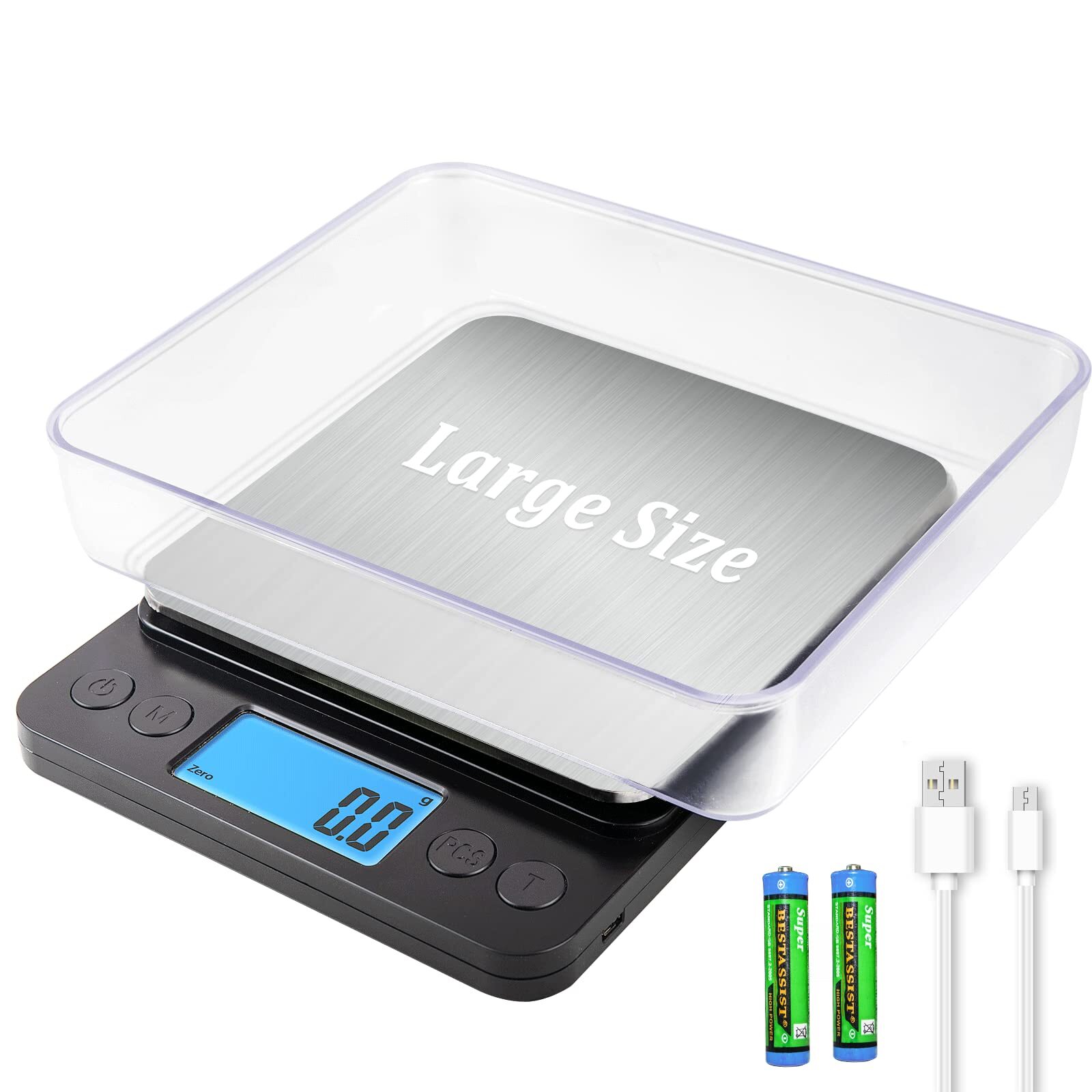 Upgraded Large Size Food Scale for Food Ounces and Grams, Kitchen Scales Digi...