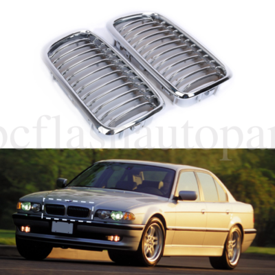 2x Front Kidney Grille Grill Chrome Hood For BMW E38 740i 740iL 4Dr ...