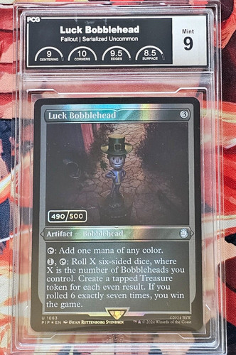 PCG 9 SERIALIZED LUCK BOBBLEHEAD #490/500 Fallout Universes Beyond MtG TCG