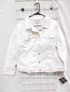women's plus size white denim jacket