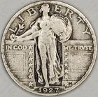 1927 SILVER STANDING LIBERTY QUARTER VF+  #MC_714