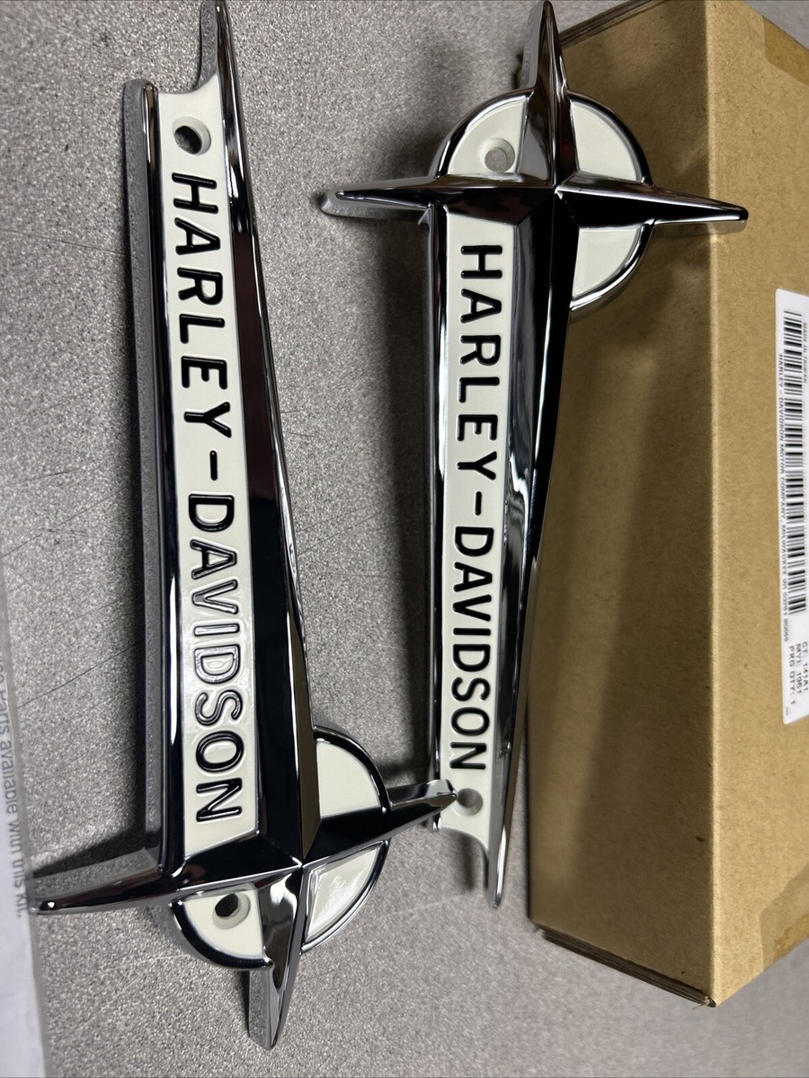 Harley- Davidson OEM 61776-61T 1961-1962 FL GAS TANK NAMEPLATES