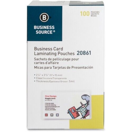 Business Source Business Card Laminating Pouch - Afbeelding 1 van 1