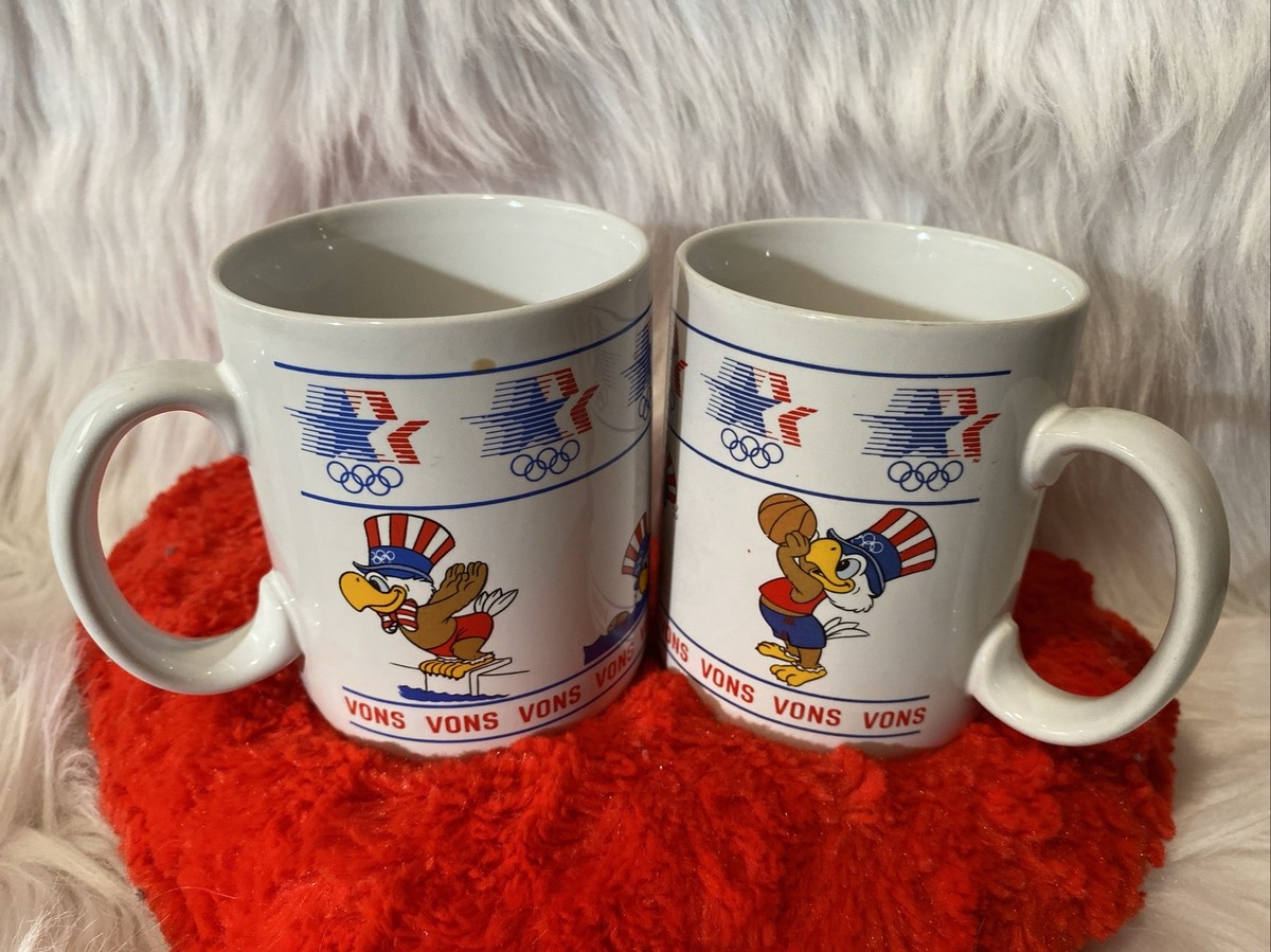 1984 OLYMPICS Coffee Mug Los Angeles XXII The Olympic Eagle Sam Souvenir 2  Cups