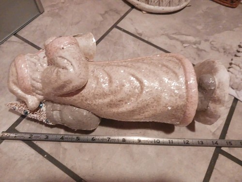 Vtg Bethany Lowe Pastel Pink White Santa Bottle Brush Tree Paper Mache Big 14" - Picture 9 of 15