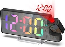 Projection Alarm Clock, Digital Clock with 180  Colorful Digit Colorful