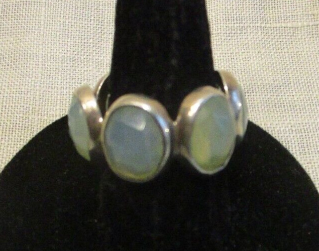 925 Silver (Sterling) Ring Faceted Multicolor Stone Size 6 3/4 India