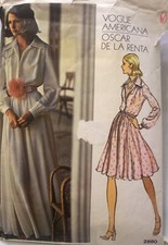 Vogue #2880-Oscar De La Renta-American Designer Pattern-Sz. 10-Ms. Evening Dress