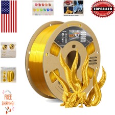 Silk Gold PLA 1.75mm Clog-Free 3D Printer Filament - 1kg Spool for Elegance