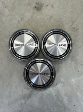 BC-635 Sportline Black / Chrome Wheel Center Cap (SET OF 3)
