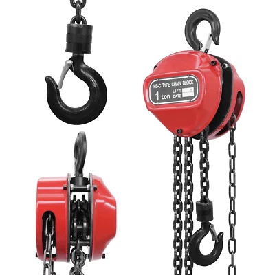 WZTO Kettenzug 1000kg 1t 3m Flaschenzug Hebezug Seilzug Kran Kettenflaschenzug Kette#