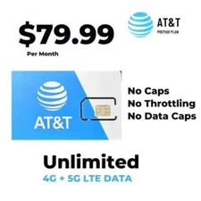 Unlimited Data Plan AT&T Activated Sim Card 4G 5G Hotspot