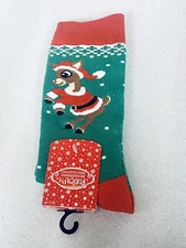 Rudolph The Red Nose Reindeer Bioworld Socks Size 10-13 New 1 Pair