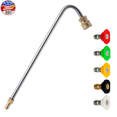 #ad Stainless Steel Pressure Washer Gutter Cleaner Attachment Angled Extension Wand $24.99