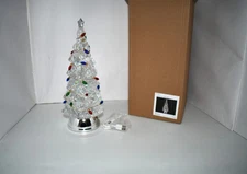 Roman Swirl Tree w Multi-Colored Lighted Bulb Strand Tabletop Decor 12.5” 137043