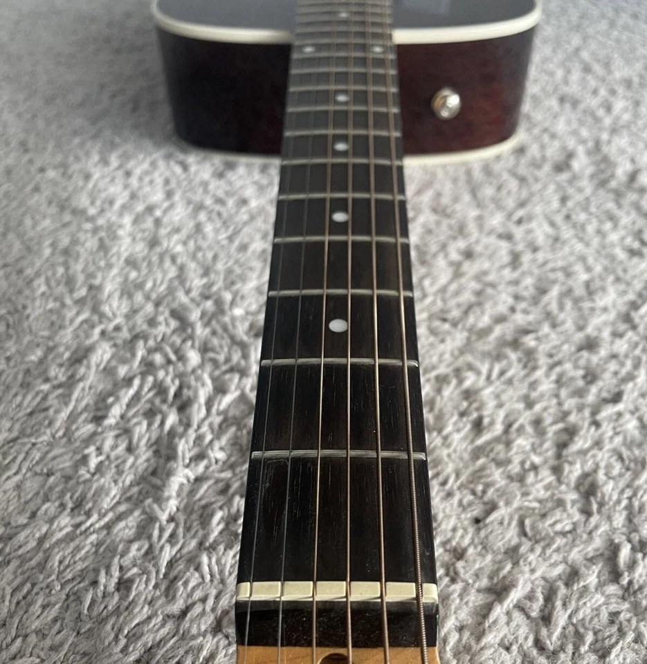 Guitarra Eléctrica Acústica Fender Alkaline Trio Malibu California Series Caoba Foto 2 de 3