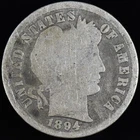 1894-P BARBER DIME ✪ GOOD G DETAILS ✪ 10C SILVER COIN SCARCE AD ◢TRUSTED◣